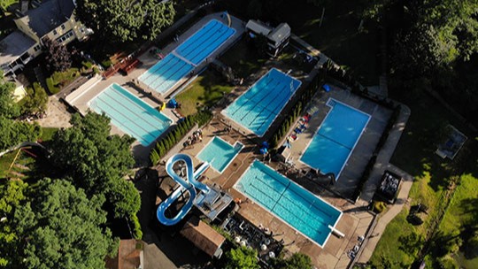 Aerial View of the West Hills Campus Pools